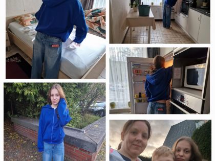 Sofie en haar dochter in actie tijdens YOUCA Action Day – Hulp in Huis Zottegem steunt mee!