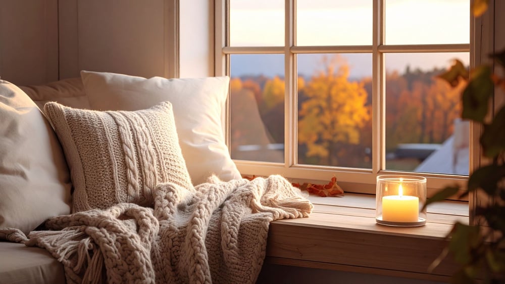 gezellige woonkamer in de herfst