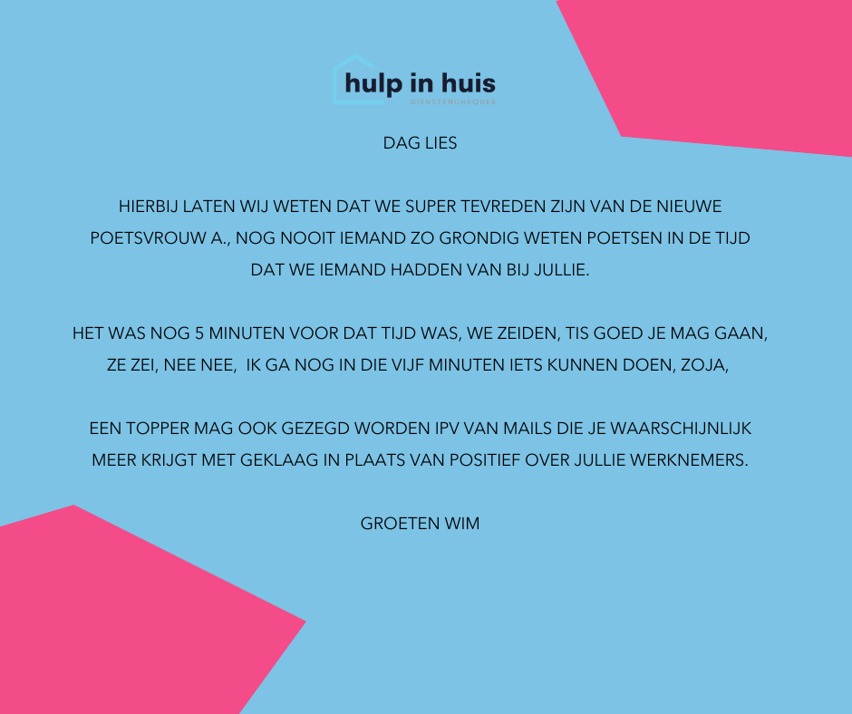 Compliment van klant